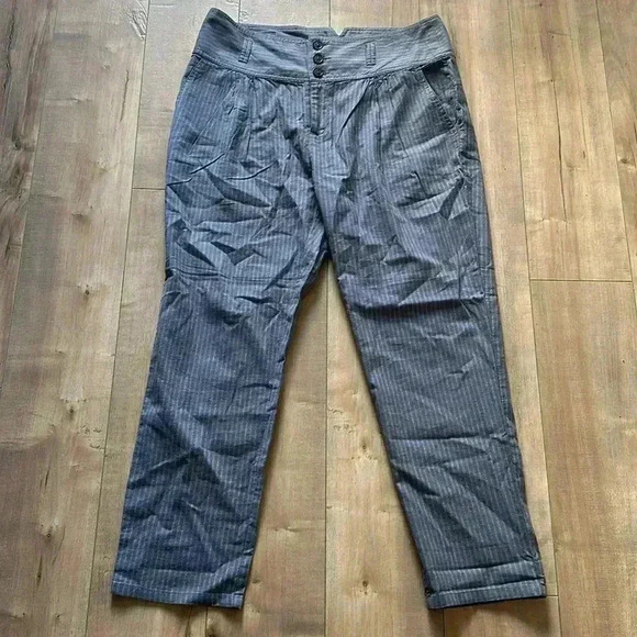 NEW Sundance Amelia Linen Blend Pinstripe Trouser Pants in Blue Gray Sz 12P - Picture 5 of 10